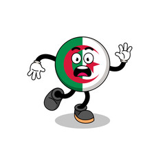slipping algeria flag mascot illustration