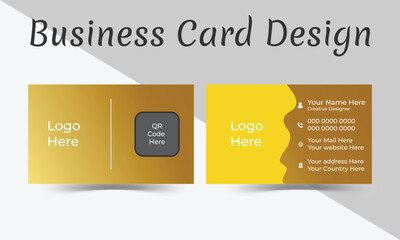 Creative and Clean Business card Template. Luxurious Business card design .Horizontal orientation. Golden and White color Business Card .Vector illustration print template.