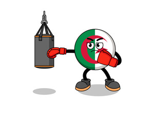 Illustration of algeria flag boxer