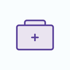 Obraz premium Medical first aid, briefcase outline medical icon on a white background EPS Vector