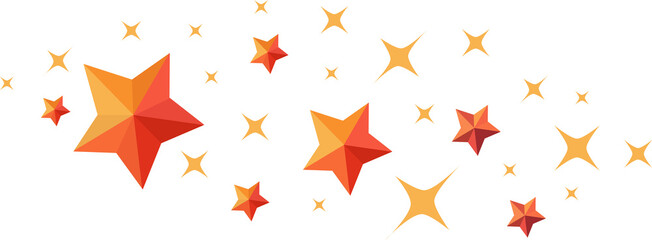 Ilustración de estrellas y destellos sin fondo para adornar diseños. Elementos de estrellas para cielo nocturno.