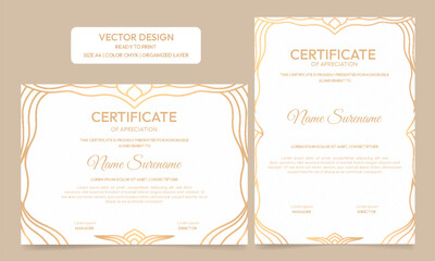 certificate of completion template vector. Vintage border design