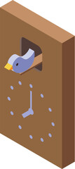 Cuckoo Clock icon isometric vector. Bird hour. Old pendulum