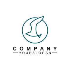 Line art bird logo vector illustration design  minimalist bird icon symbol