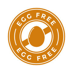 Egg Free badge or logo vector template. This design use for emblem, food.