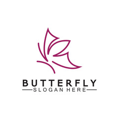 Obraz premium Simple Butterfly monoline logo-Vector illustration