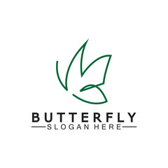 Simple Butterfly monoline logo-Vector illustration