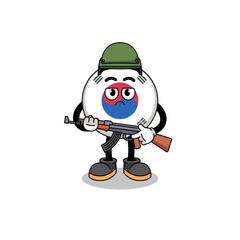 Cartoon of south korea flag soldier