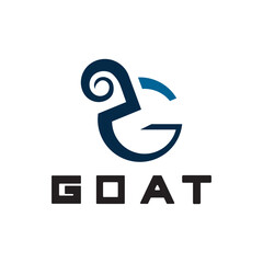 Letter G Goat Head Logo-Vector illustration