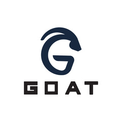 Letter G Goat Head Logo-Vector illustration