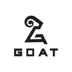 Letter G Goat Head Logo-Vector illustration