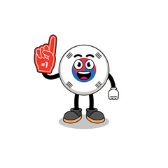 Cartoon mascot of south korea flag number 1 fans