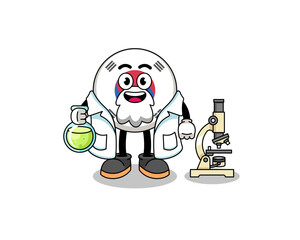 Mascot of south korea flag as a scientist