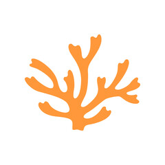 Vector galaxy coral, yellow seaweed aquarium plant