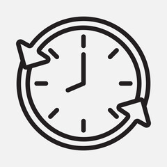 Time management icon in line style, use for website mobile app presentation