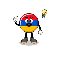 armenia flag cartoon with get an idea pose