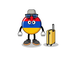 armenia flag mascot doing vacation