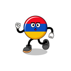 running armenia flag mascot illustration