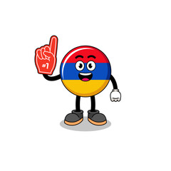 Cartoon mascot of armenia flag number 1 fans