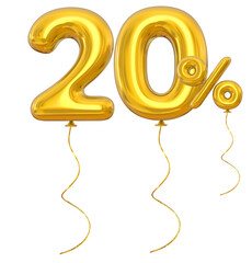 Discount 20 Percent Gold Balloons