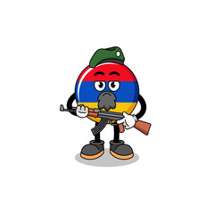 Character cartoon of armenia flag as a special force