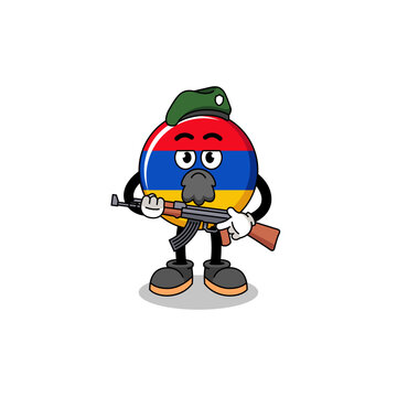 recommend clip art: Character cartoon of armenia flag as a special force