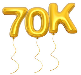 70K Follower Gold Balloons