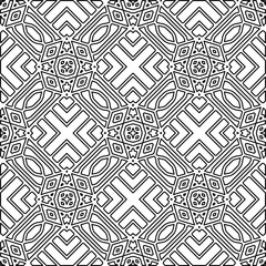 Stylish texture with figures from lines.
Abstract geometric black and white pattern for web page, textures, card, poster, fabric, textile. Monochrome graphic repeating design. 