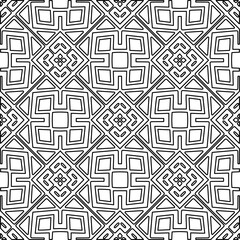 Stylish texture with figures from lines.
Abstract geometric black and white pattern for web page, textures, card, poster, fabric, textile. Monochrome graphic repeating design. 