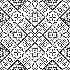 Stylish texture with figures from lines.
Abstract geometric black and white pattern for web page, textures, card, poster, fabric, textile. Monochrome graphic repeating design. 