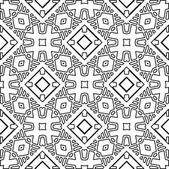Stylish texture with figures from lines.
Abstract geometric black and white pattern for web page, textures, card, poster, fabric, textile. Monochrome graphic repeating design. 