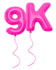 9K Follower Pink Balloons