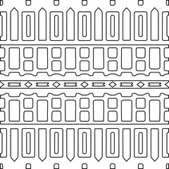 Stylish texture with figures from lines.
Abstract geometric black and white pattern for web page, textures, card, poster, fabric, textile. Monochrome graphic repeating design. 