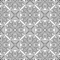 Stylish texture with figures from lines.
Abstract geometric black and white pattern for web page, textures, card, poster, fabric, textile. Monochrome graphic repeating design. 