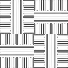 Stylish texture with figures from lines.
Abstract geometric black and white pattern for web page, textures, card, poster, fabric, textile. Monochrome graphic repeating design. 