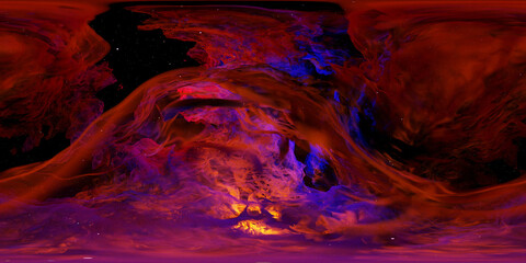 nebula with stars, 8K HDRI map, 360 degree space background, astronomical spherical environment panorama (3d equirectangular rendering)