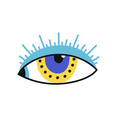 Amulet icon, evil protection magic eye with lashes