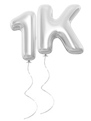 1K Follower Silver Balloons