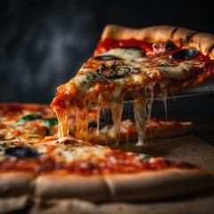 Delicious pizza.Generative AI