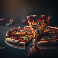 Fototapeta na wymiar Delicious pizza.Generative AI