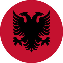 Fototapeta premium Albania flag round shape 2023020469