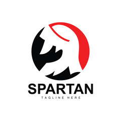 Spartan Logo, War Helmet Suit Vector, Barbarian Armor Icon, Viking, Gym Fit Design, Fitness
