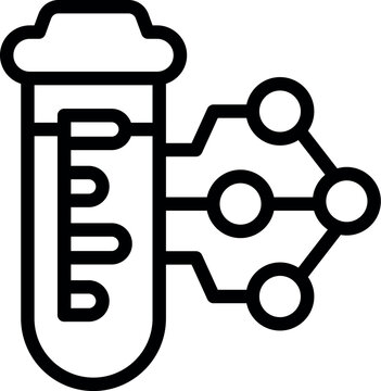 Protein test tube icon outline vector. Amino peptide. Chain collagen