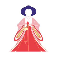 ひな人形　三人官女　提子を持つ官女