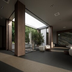 3D Rendering Modern Exterior and Interior Design