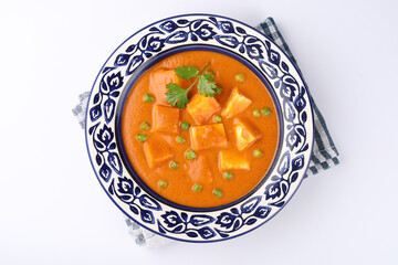 Paneer Butter Masala Curry, Paneer or Cottage Cheese. This is a rich creamy curry made with paneer, spices, onions, tomatoes, cashews and butter served with vegetable pulao
or Naan or Tandoori Roti