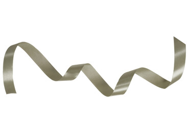 dark silver ribbon on transparent background, PNG image.