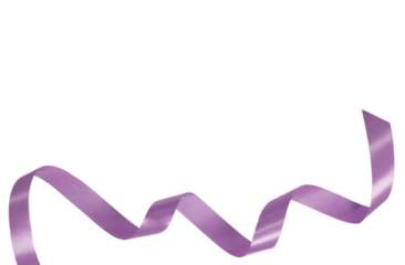 purple ribbon on transparent background, PNG image.