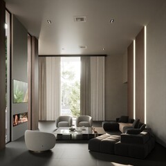 3D Rendering Modern Exterior and Interior Design