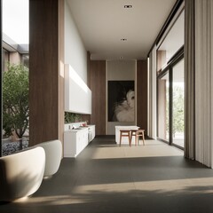 Fototapeta premium 3D Rendering Modern Exterior and Interior Design